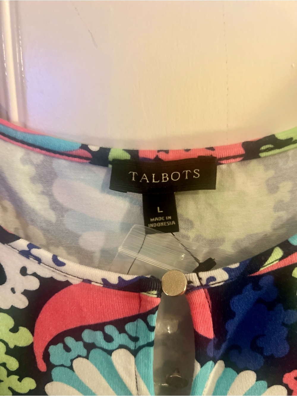Talbots Filigree Floral Jersey Sleeveless Midi Dress L NWT - Picture 4 of 8